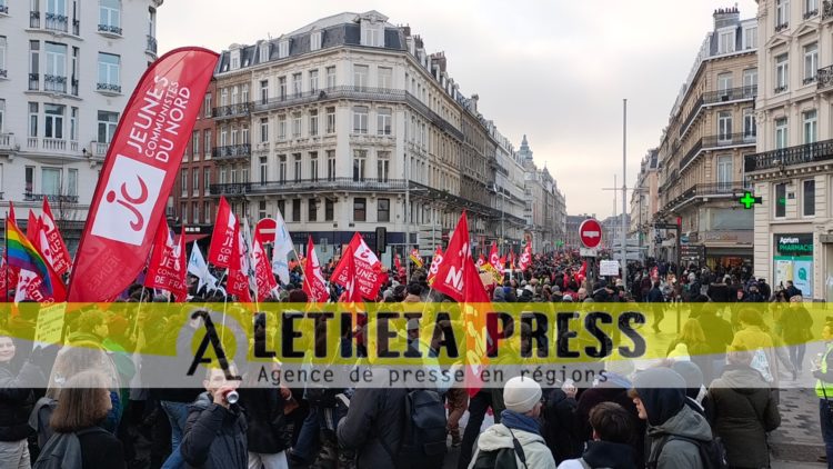 A Lille, les manifestants ont défilé en suivant un circuit dans le centre-ville. (© Aletheia Press / E.C)